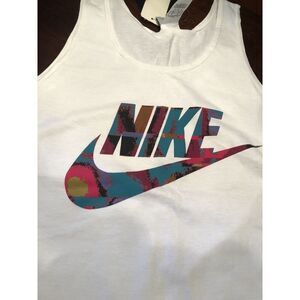 vintage New‎ NWT white nike Logo tank top Women's medium 90's Deadstock